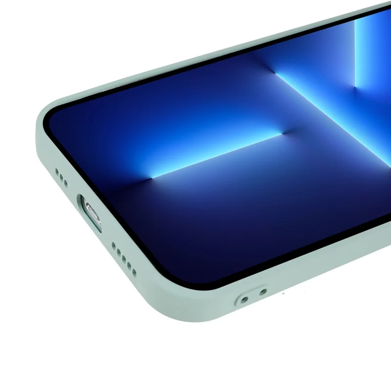 For iPhone 13 Pro Max 6.7 inch Rubberized TPU Phone Case Camera Protection Cover Soft Fiber Lining Inside - Baby Blue