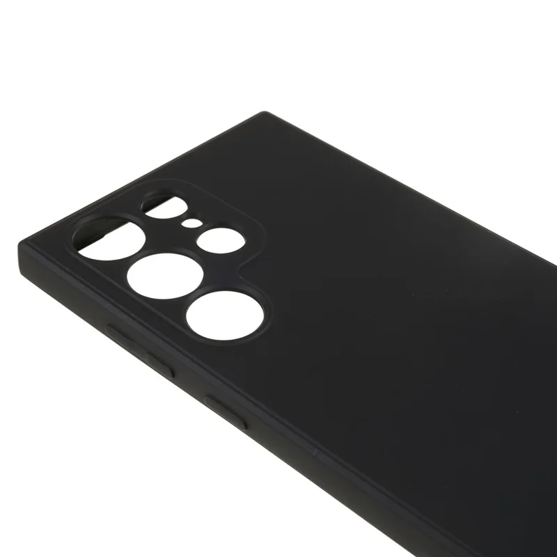 Para Samsung Galaxy S23 Ultra Funda de Teléfono con Textura Acolchada Forro de Fibra Suave TPU Protección Antichoque Cubierta - Negro