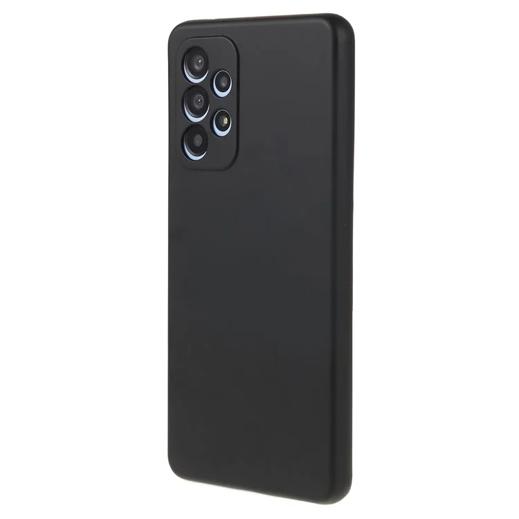 For Samsung Galaxy A53 5G Soft TPU Case Rubberized Anti-Scratch Fiber Lining Inside Phone Cover - Black