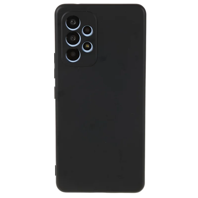 For Samsung Galaxy A53 5G Soft TPU Case Rubberized Anti-Scratch Fiber Lining Inside Phone Cover - Black