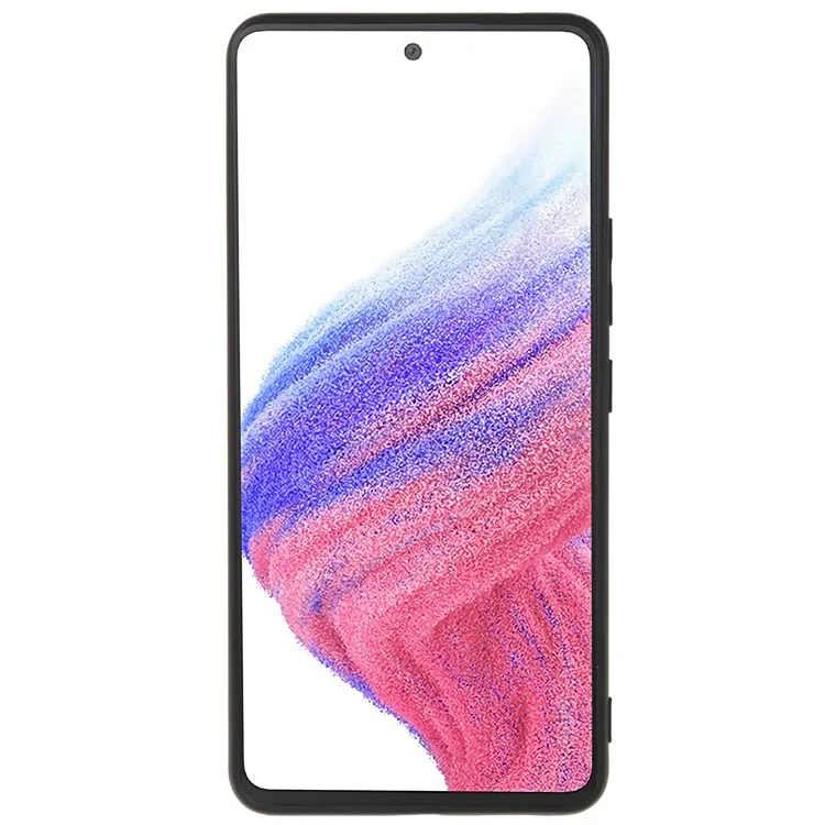For Samsung Galaxy A53 5G Soft TPU Case Rubberized Anti-Scratch Fiber Lining Inside Phone Cover - Black
