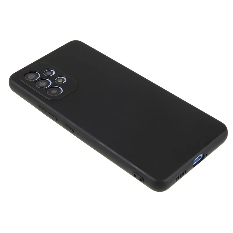 For Samsung Galaxy A53 5G Soft TPU Case Rubberized Anti-Scratch Fiber Lining Inside Phone Cover - Black