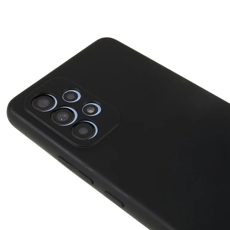 For Samsung Galaxy A53 5G Soft TPU Case Rubberized Anti-Scratch Fiber Lining Inside Phone Cover - Black