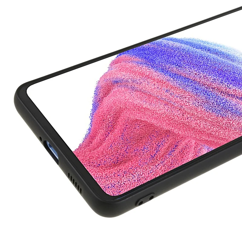 For Samsung Galaxy A53 5G Soft TPU Case Rubberized Anti-Scratch Fiber Lining Inside Phone Cover - Black