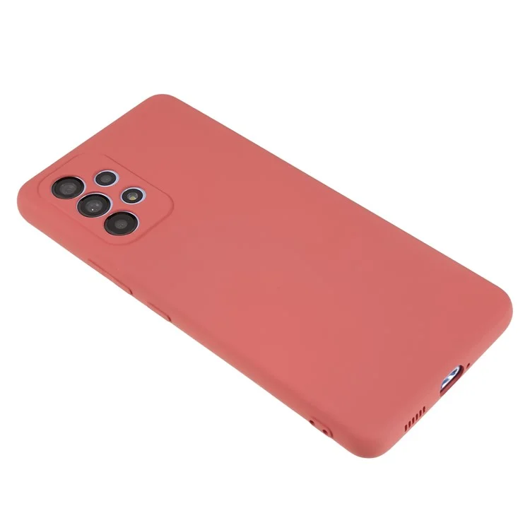 TPU Phone Case for Samsung Galaxy A33 5G , Rubberized Anti-Slip Cover with Soft Fiber Lining - Hawthorn Red