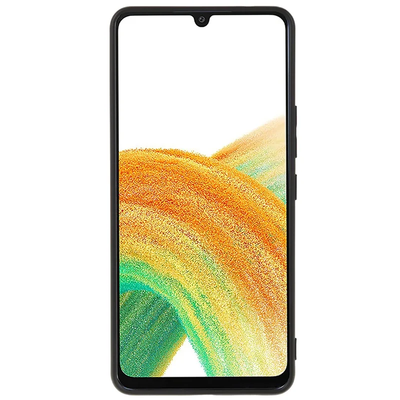 TPU Phone Case for Samsung Galaxy A33 5G , Rubberized Anti-Slip Cover with Soft Fiber Lining - Black