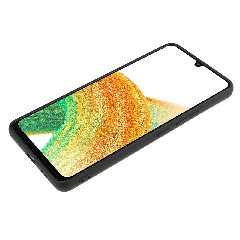 TPU Phone Case for Samsung Galaxy A33 5G , Rubberized Anti-Slip Cover with Soft Fiber Lining - Black