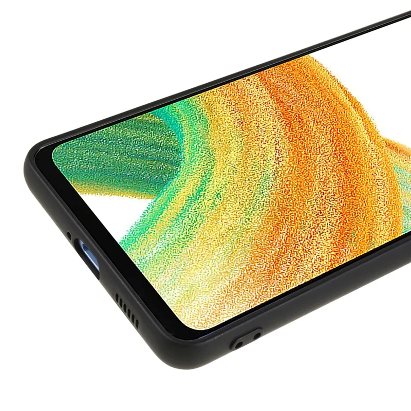 TPU Phone Case for Samsung Galaxy A33 5G , Rubberized Anti-Slip Cover with Soft Fiber Lining - Black