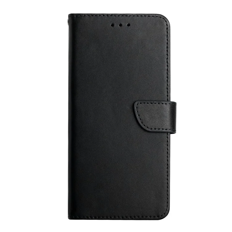 HT02 Para Honor Magic5 Lite 5G / X9a 5G Genuine Leather Phone Case Wallet Stand Cell Phone Case - Preto