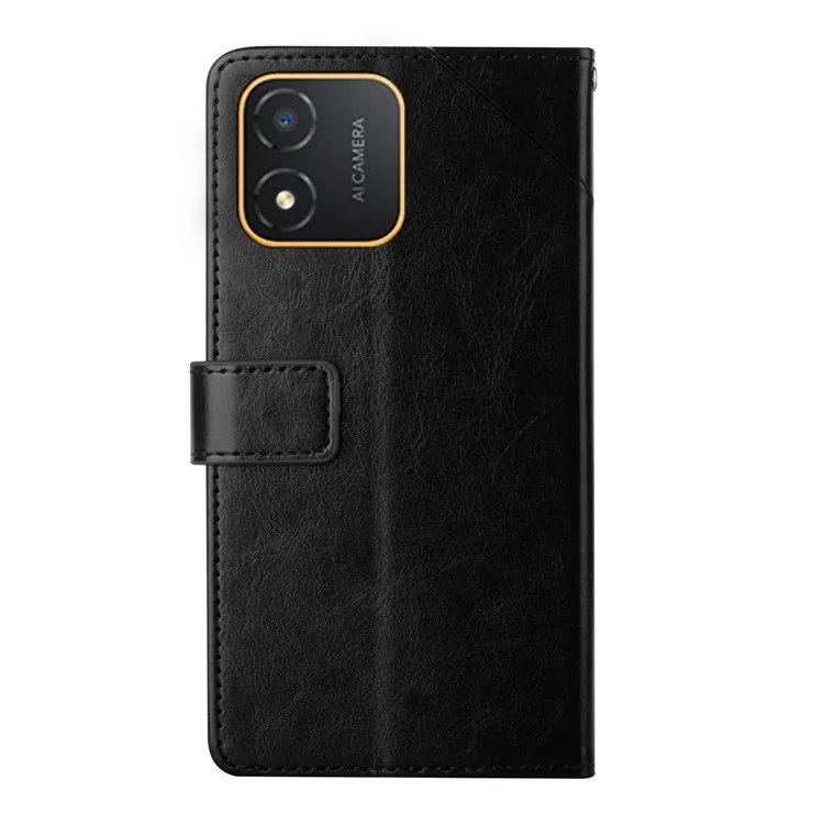 Чехол для телефона HT01 PU Leather для Honor X5 4G, чехол-книжка с Y-образным тиснением, функцией подставки и отделением для карт - черный
