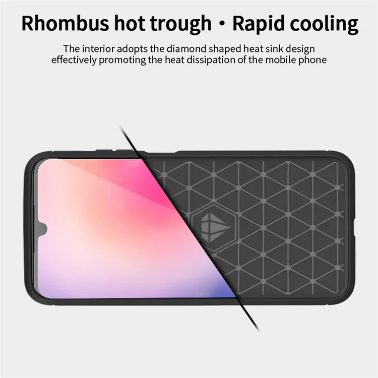 MOFI JK TPU Series-1 For Samsung Galaxy A24 4G (162.1 x 77.6 x 8.3mm) Carbon Fiber TPU Phone Case Brushed Non-Slip Protective Cover - Black