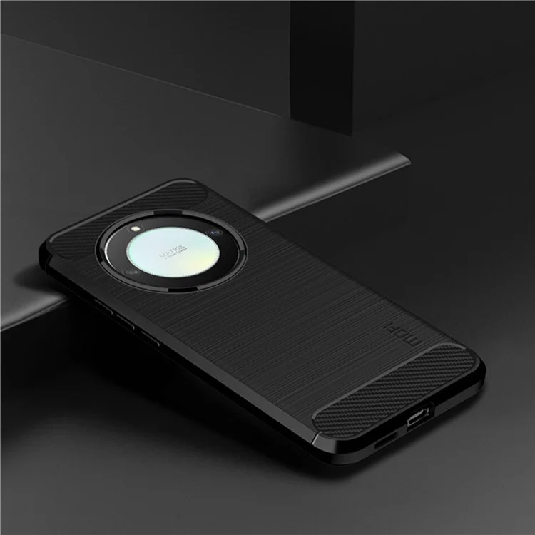 MOFI JK TPU Series-1 For Honor X9a 5G / X40 5G / Magic5 Lite 5G Phone Case Carbon Fiber Brushed Soft TPU Cover - Black