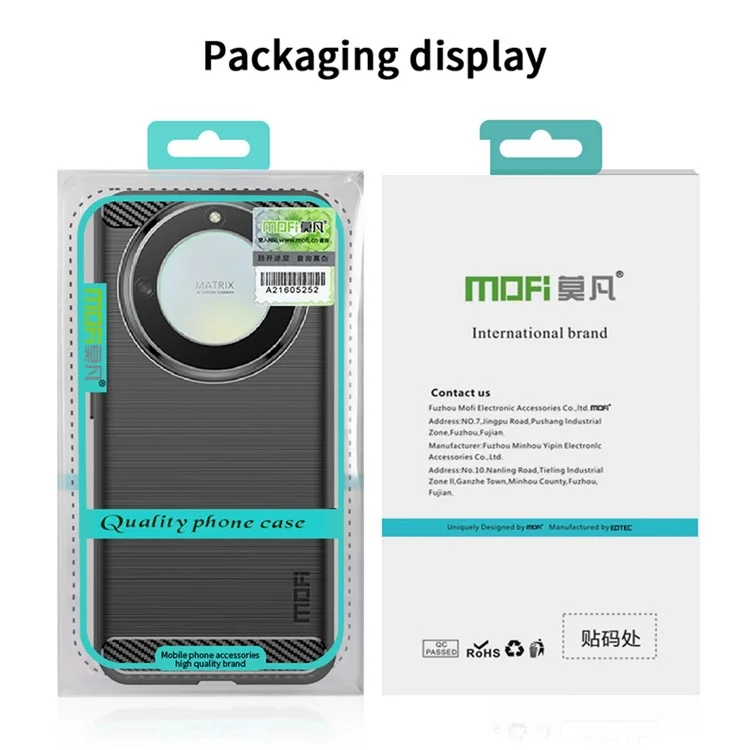 MOFI JK TPU Series-1 For Honor X9a 5G / X40 5G / Magic5 Lite 5G Phone Case Carbon Fiber Brushed Soft TPU Cover - Black