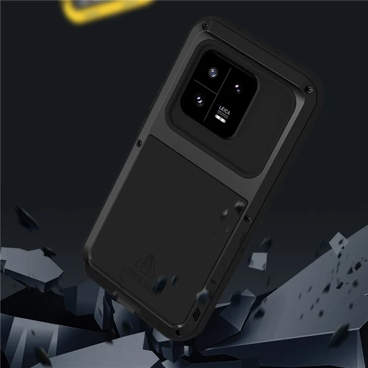 LOVE MEI For Xiaomi 13 Pro 5G Tough Armour Rugged Phone Case Metal + Silicone Protective Cover - Silver