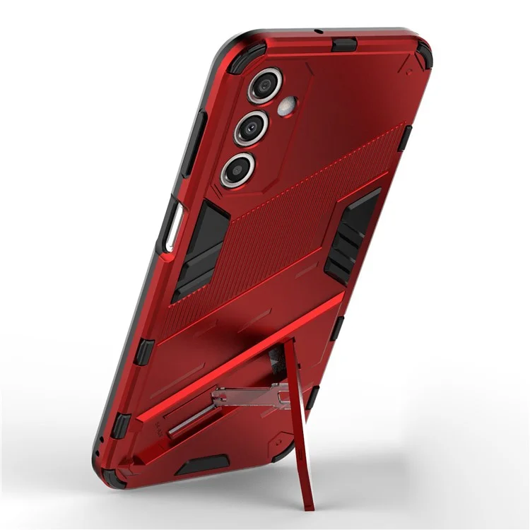 Anti-Scratch Phone Case for Samsung Galaxy A24 4G (162.1 x 77.6 x 8.3mm) Kickstand TPU+PC Protective Cell Phone Cover - Red