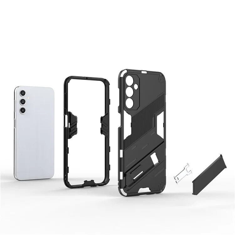 Anti-Scratch Phone Case for Samsung Galaxy A24 4G (162.1 x 77.6 x 8.3mm) Kickstand TPU+PC Protective Cell Phone Cover - Red