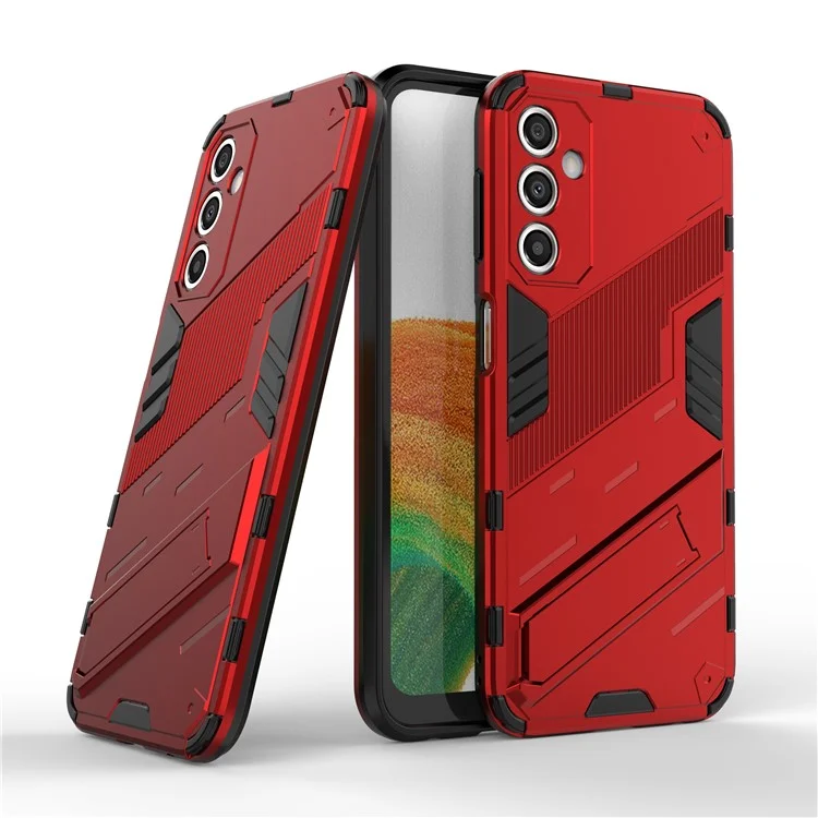 Anti-Scratch Phone Case for Samsung Galaxy A24 4G (162.1 x 77.6 x 8.3mm) Kickstand TPU+PC Protective Cell Phone Cover - Red