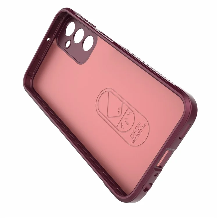 For Samsung Galaxy A24 4G (162.1 x 77.6 x 8.3mm) Anti-Scratch Rugged Phone Cover TPU Back Protector Phone Case - Wine Red