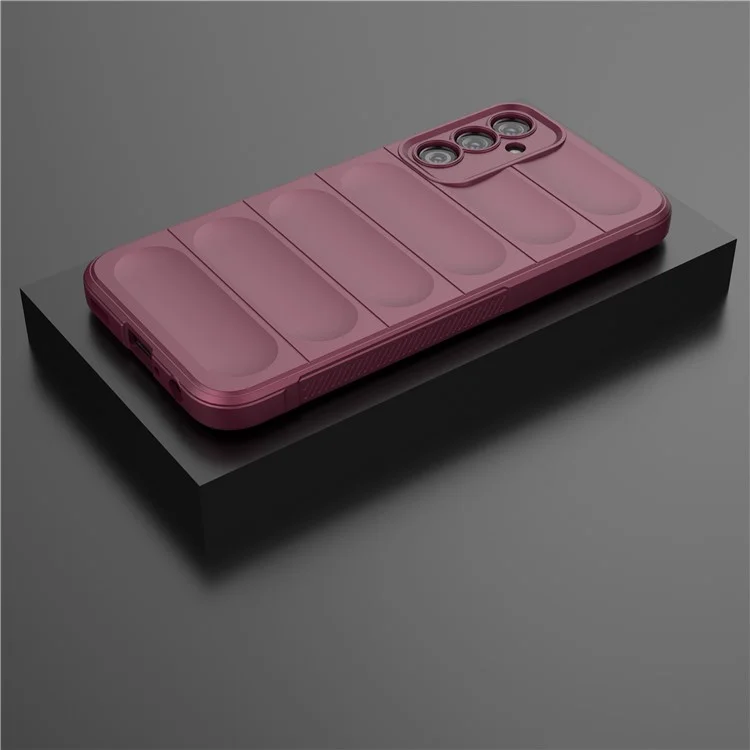 For Samsung Galaxy A24 4G (162.1 x 77.6 x 8.3mm) Anti-Scratch Rugged Phone Cover TPU Back Protector Phone Case - Wine Red