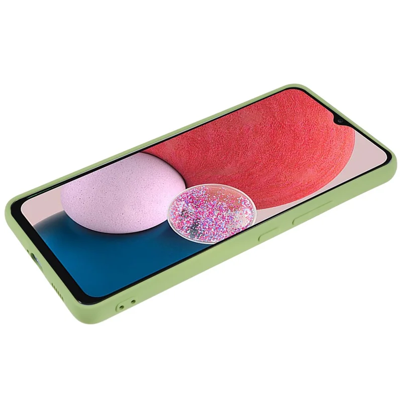 Para Samsung Galaxy A13 4G Fiber Lining TPU Phone Case Superfície Rubberizada Capa de Telefone à Prova de Choque - Bean Green