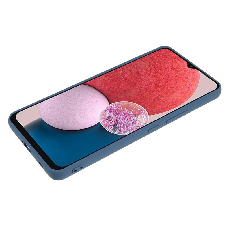 Coque de téléphone TPU avec doublure en fibre pour Samsung Galaxy A13 4G, surface caoutchoutée, housse de protection antichoc - Saphir