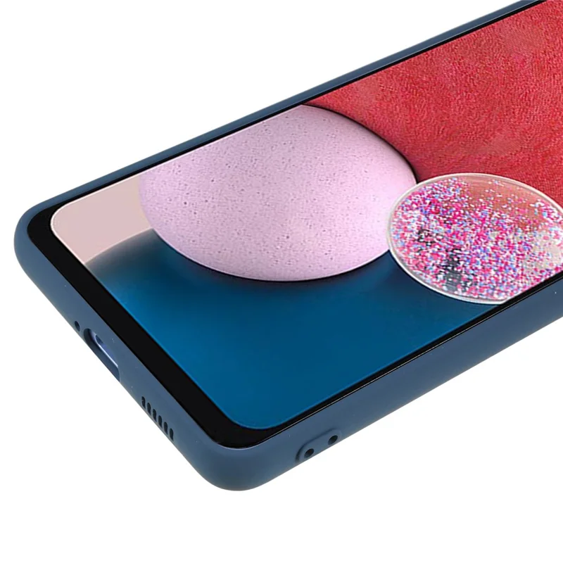 Coque de téléphone TPU avec doublure en fibre pour Samsung Galaxy A13 4G, surface caoutchoutée, housse de protection antichoc - Saphir