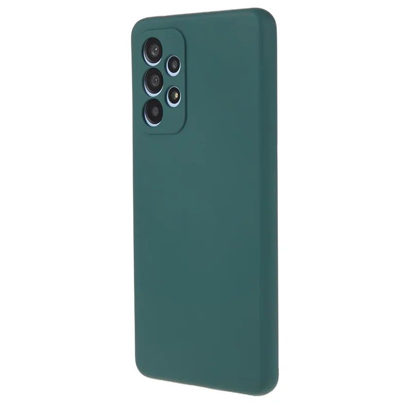 For Samsung Galaxy A13 4G Fiber Lining TPU Phone Case Rubberized Surface Shockproof Phone Cover - Army Green