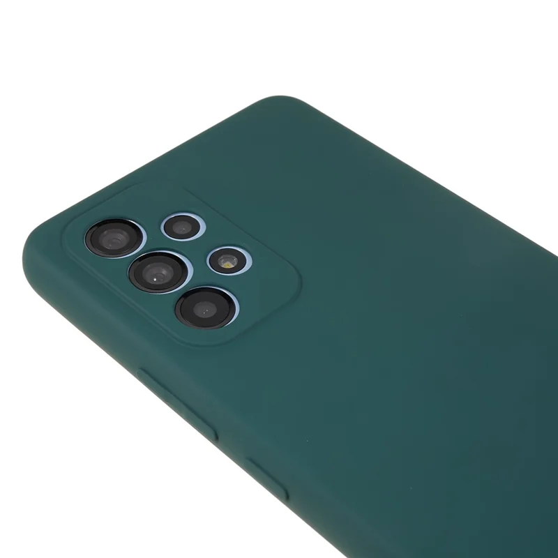 For Samsung Galaxy A13 4G Fiber Lining TPU Phone Case Rubberized Surface Shockproof Phone Cover - Army Green