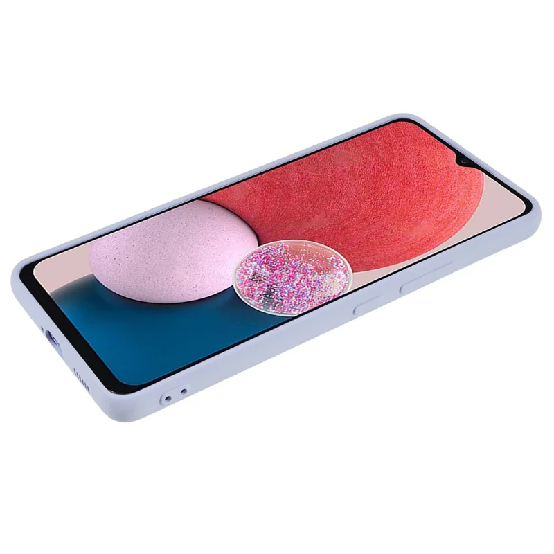 For Samsung Galaxy A13 4G Fiber Lining TPU Phone Case Rubberized Surface Shockproof Phone Cover - Light Purple