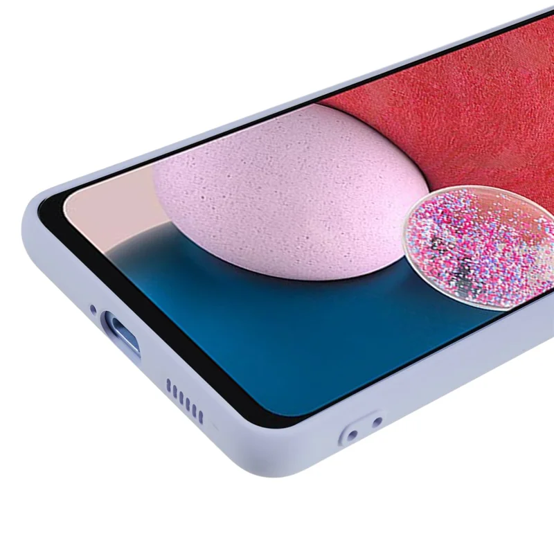 For Samsung Galaxy A13 4G Fiber Lining TPU Phone Case Rubberized Surface Shockproof Phone Cover - Light Purple