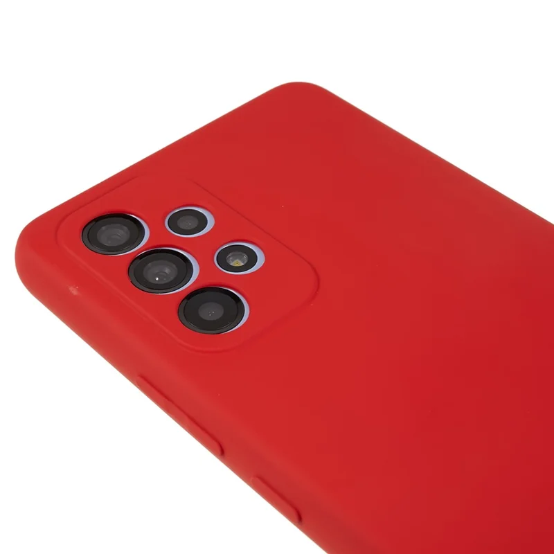 Pour Samsung Galaxy A13 4G Fiber Lining TPU Phone Case Rubberized Surface Shockproof Phone Cover - Red