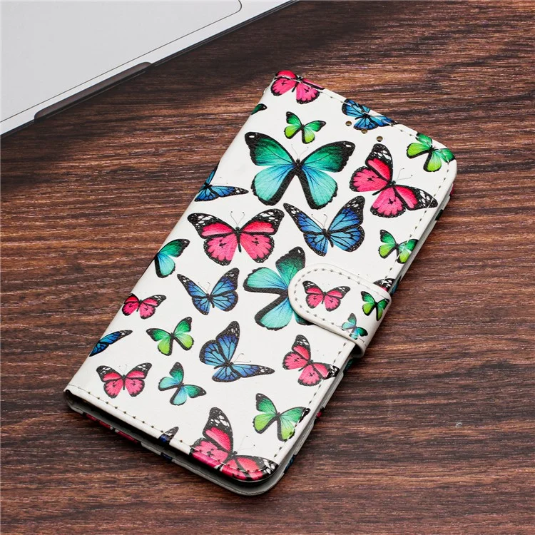 Pour Motorola Moto G10 / G30 / G20 Étui antichoc Anti-Drop Wallet Phone Case Impression de motifs Housse en cuir - Couleur Papillon