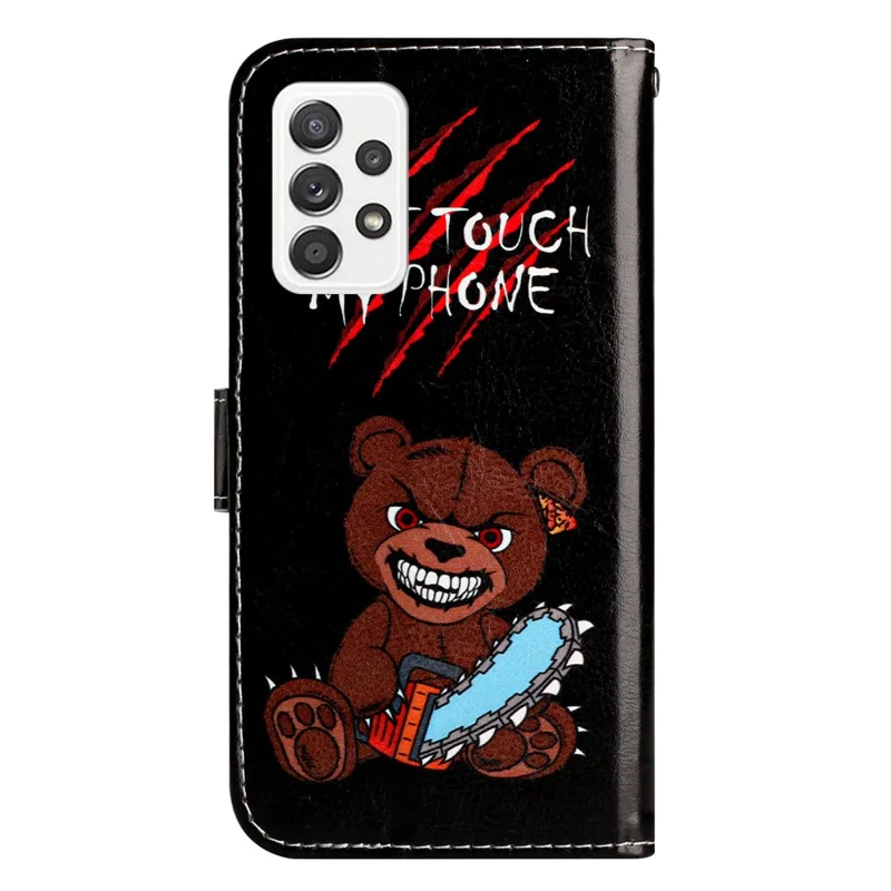 For Samsung Galaxy A23 5G (Global Version) Wallet Phone Case PU Leather Pattern Printing Stand Flip Cover - Don't Touch My Phone