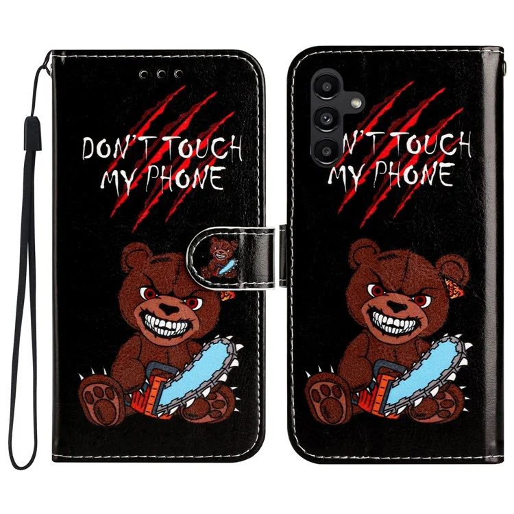 For Samsung Galaxy A54 5G PU Leather Flip Case Wallet Stand Feature Pattern Printing Phone Cover - Don't Touch My Phone