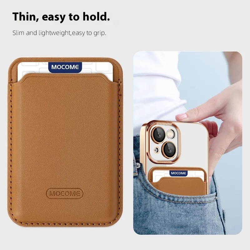 För iPhone 14 Magnetisk bakplatta med skydd mot fall, TPU + PC mobilskal med kortficka - Lila