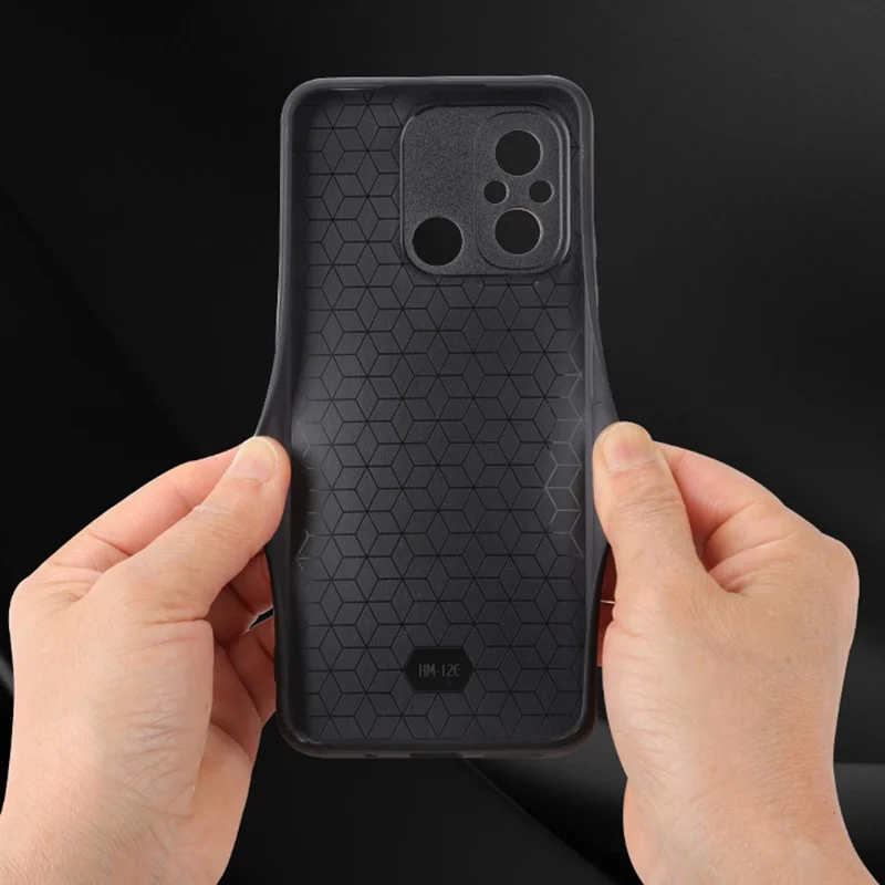 AZNS For Xiaomi Redmi 11A 4G / 12C 4G Phone Case Imprinted Leather Coated TPU Protective Phone Cover - Brown