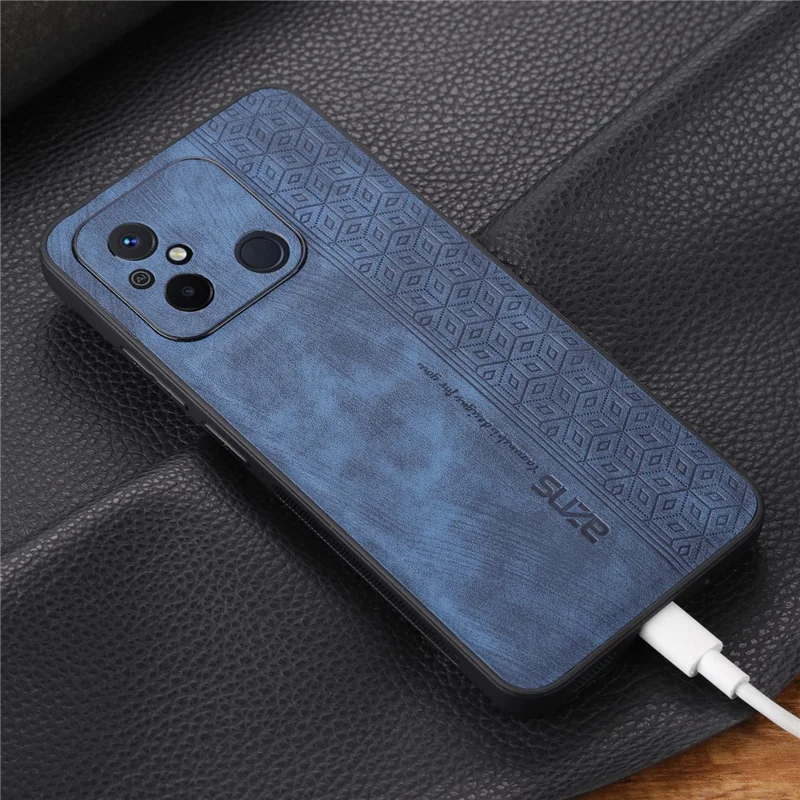 AZNS For Xiaomi Redmi 11A 4G / 12C 4G Phone Case Imprinted Leather Coated TPU Protective Phone Cover - Brown
