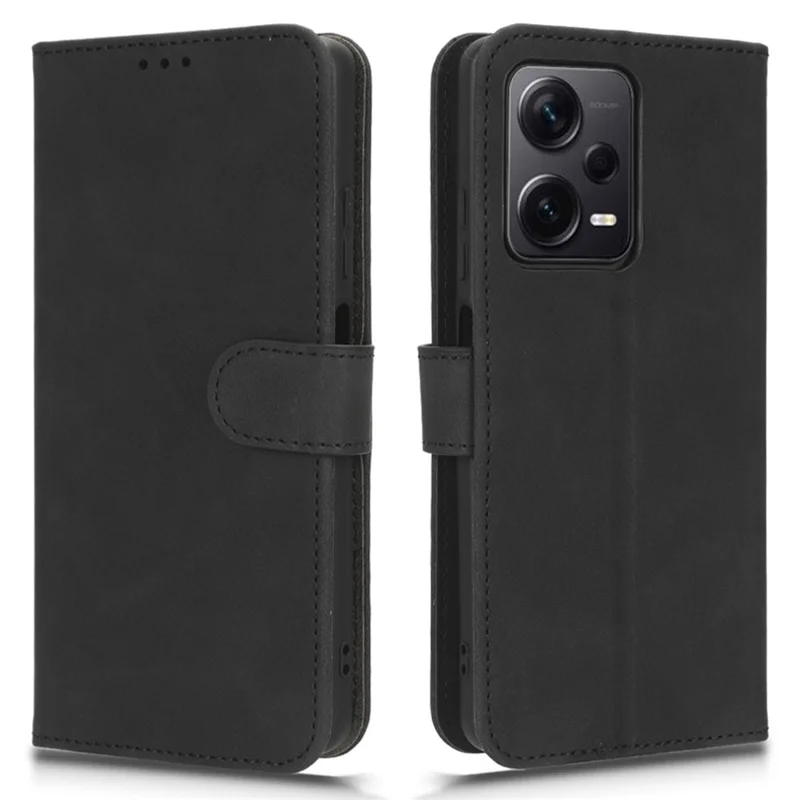 For Xiaomi Redmi Note 12 Pro+ 5G Phone Wallet Case PU Leather Phone Stand Cover - Black