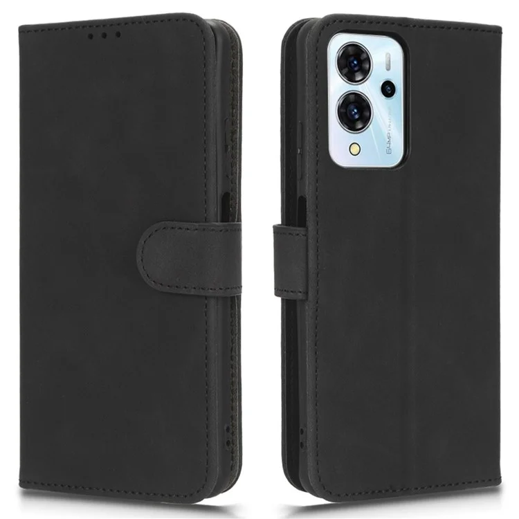 Per ZTE Blade V40 Pro Stand Wallet Leather Phone Case Skin-touch Mobile Phone Cover - Nero