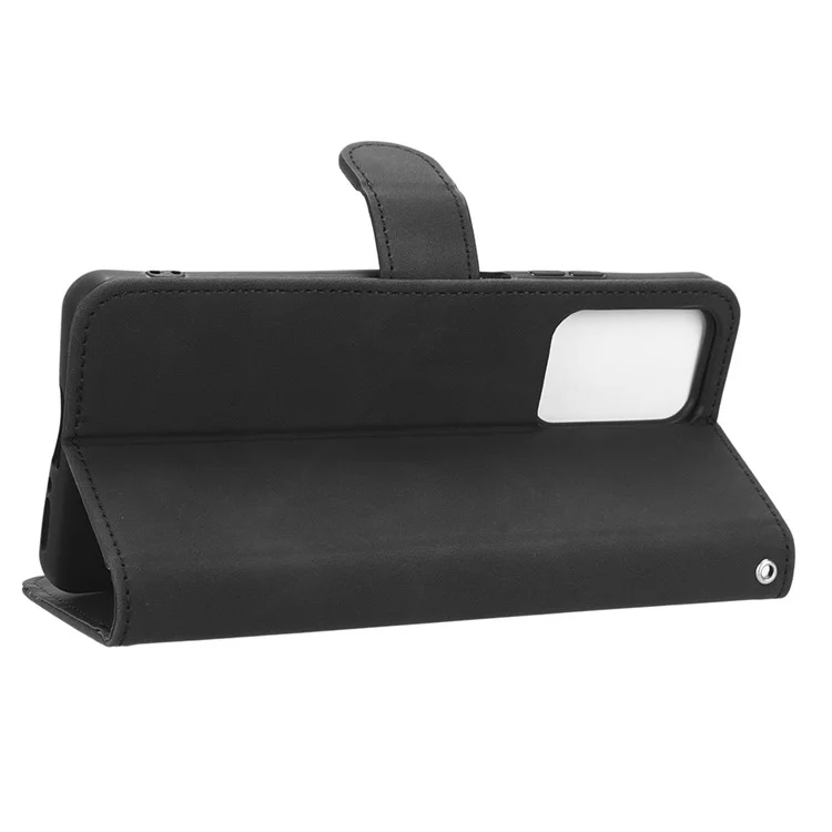 Per ZTE Blade V40 Pro Stand Wallet Leather Phone Case Skin-touch Mobile Phone Cover - Nero