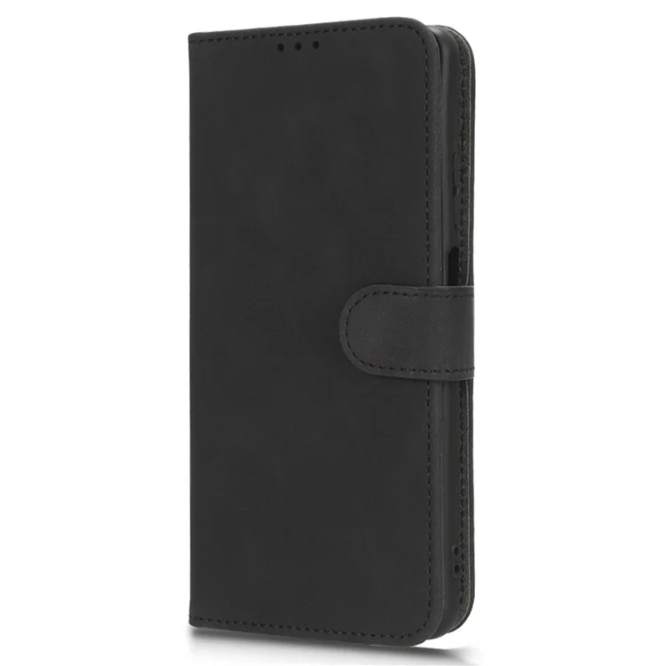 Per ZTE Blade V40 Pro Stand Wallet Leather Phone Case Skin-touch Mobile Phone Cover - Nero