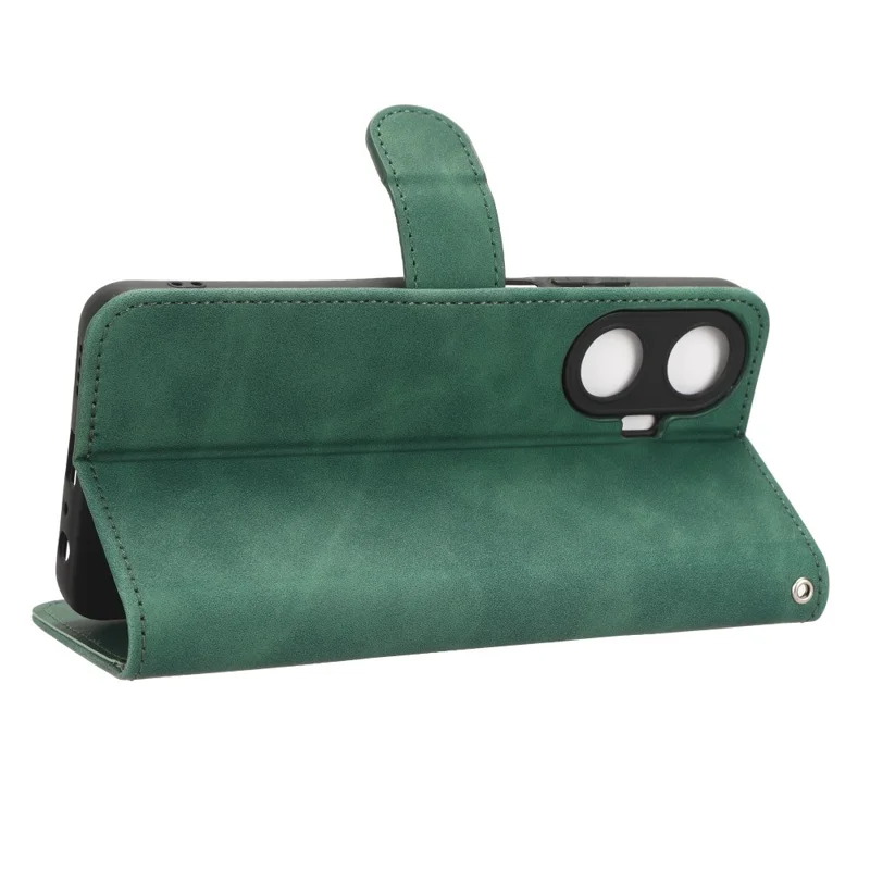 Phone Leather Case for Realme C55 4G , Stand Wallet Anti-Scratch Phone Cover - Green