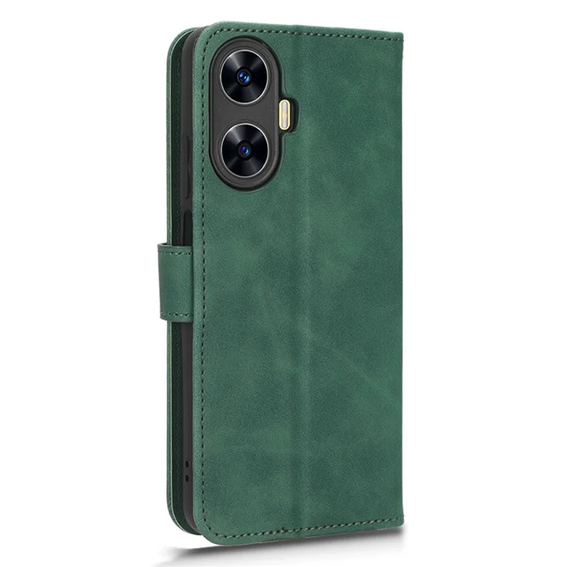 Phone Leather Case for Realme C55 4G , Stand Wallet Anti-Scratch Phone Cover - Green
