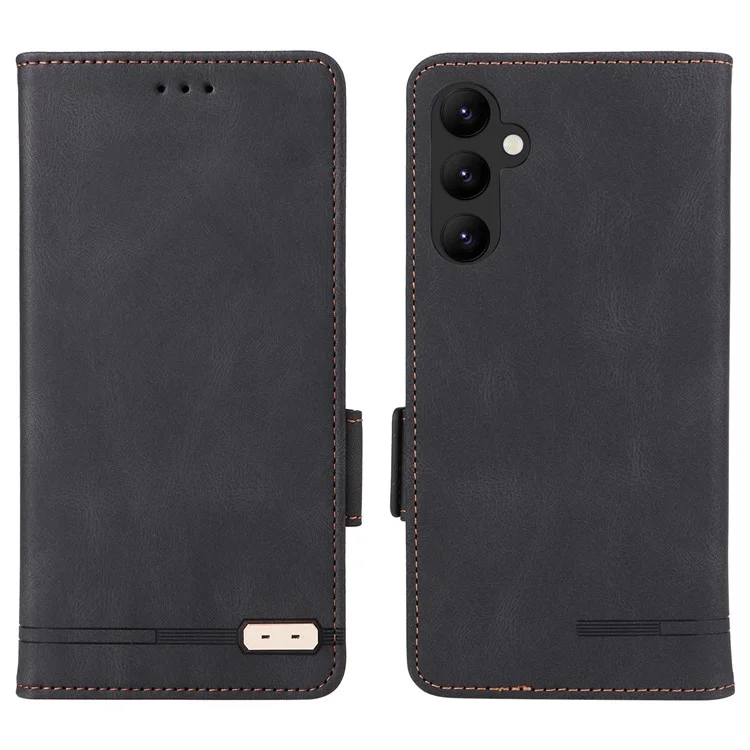 Per Samsung Galaxy A24 4G (162,1 x 77,6 x 8,3 mm) Custodia per cellulare Decor Hardware PU Leather Stand Wallet Phone Cover - Nero