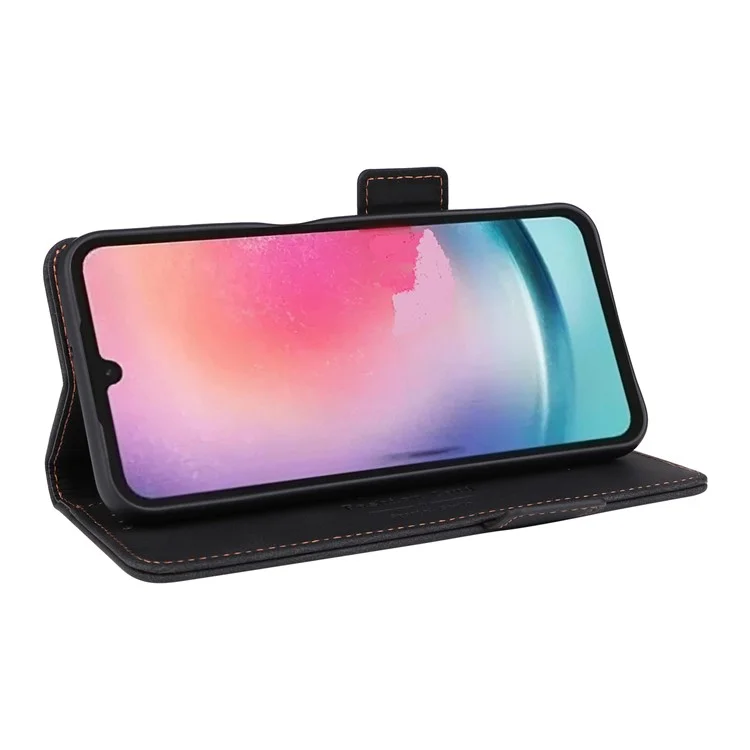 Per Samsung Galaxy A24 4G (162,1 x 77,6 x 8,3 mm) Custodia per cellulare Decor Hardware PU Leather Stand Wallet Phone Cover - Nero