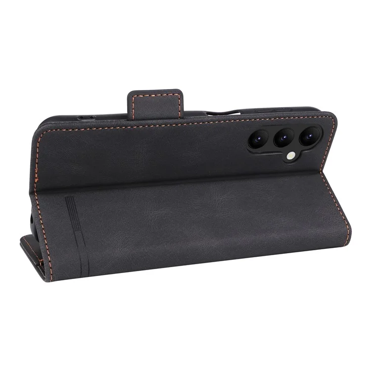 Per Samsung Galaxy A24 4G (162,1 x 77,6 x 8,3 mm) Custodia per cellulare Decor Hardware PU Leather Stand Wallet Phone Cover - Nero
