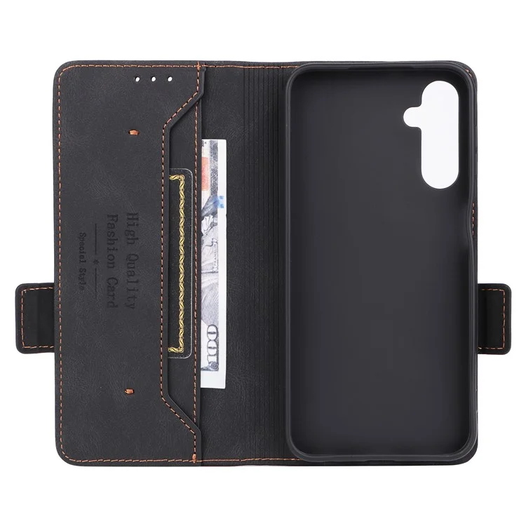 Per Samsung Galaxy A24 4G (162,1 x 77,6 x 8,3 mm) Custodia per cellulare Decor Hardware PU Leather Stand Wallet Phone Cover - Nero