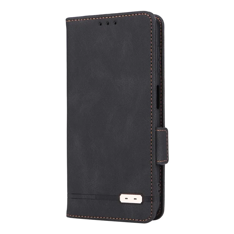 Per Samsung Galaxy A24 4G (162,1 x 77,6 x 8,3 mm) Custodia per cellulare Decor Hardware PU Leather Stand Wallet Phone Cover - Nero
