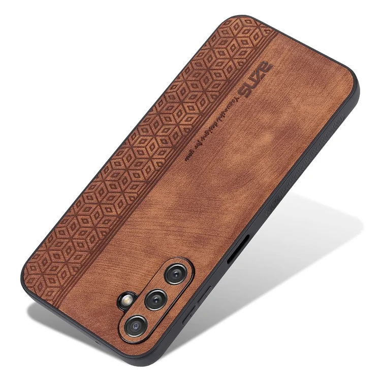AZNS Para Samsung Galaxy A24 4G (162,1 x 77,6 x 8,3 mm) Capa de telefone anti-queda com textura impressa em couro PU + capa de telefone TPU - Marrom