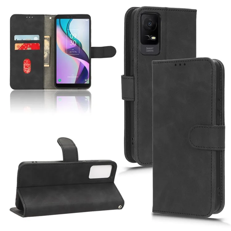 For TCL Ion X Stand Wallet  Leather Phone Case Full Protection Phone Cover - Black